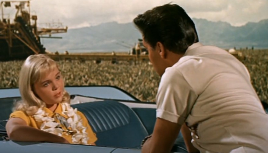 Jenny Maxwell and Elvis  in Blue Hawaii (1962) in a car