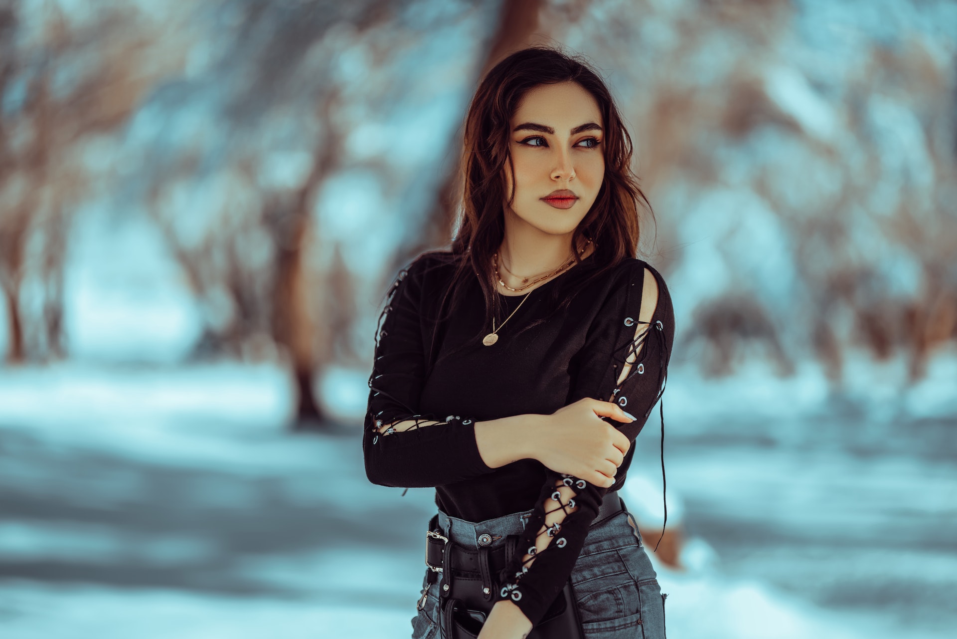 Beautiful Young Woman in Winter