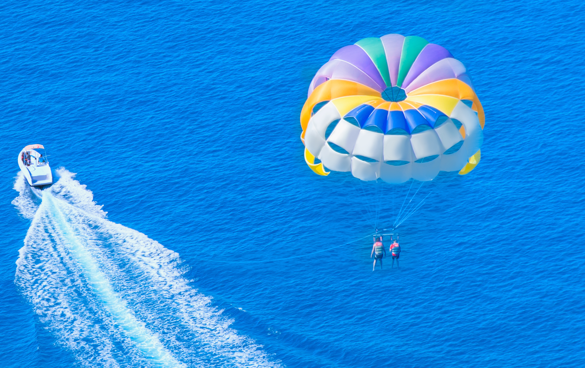 People parasailing