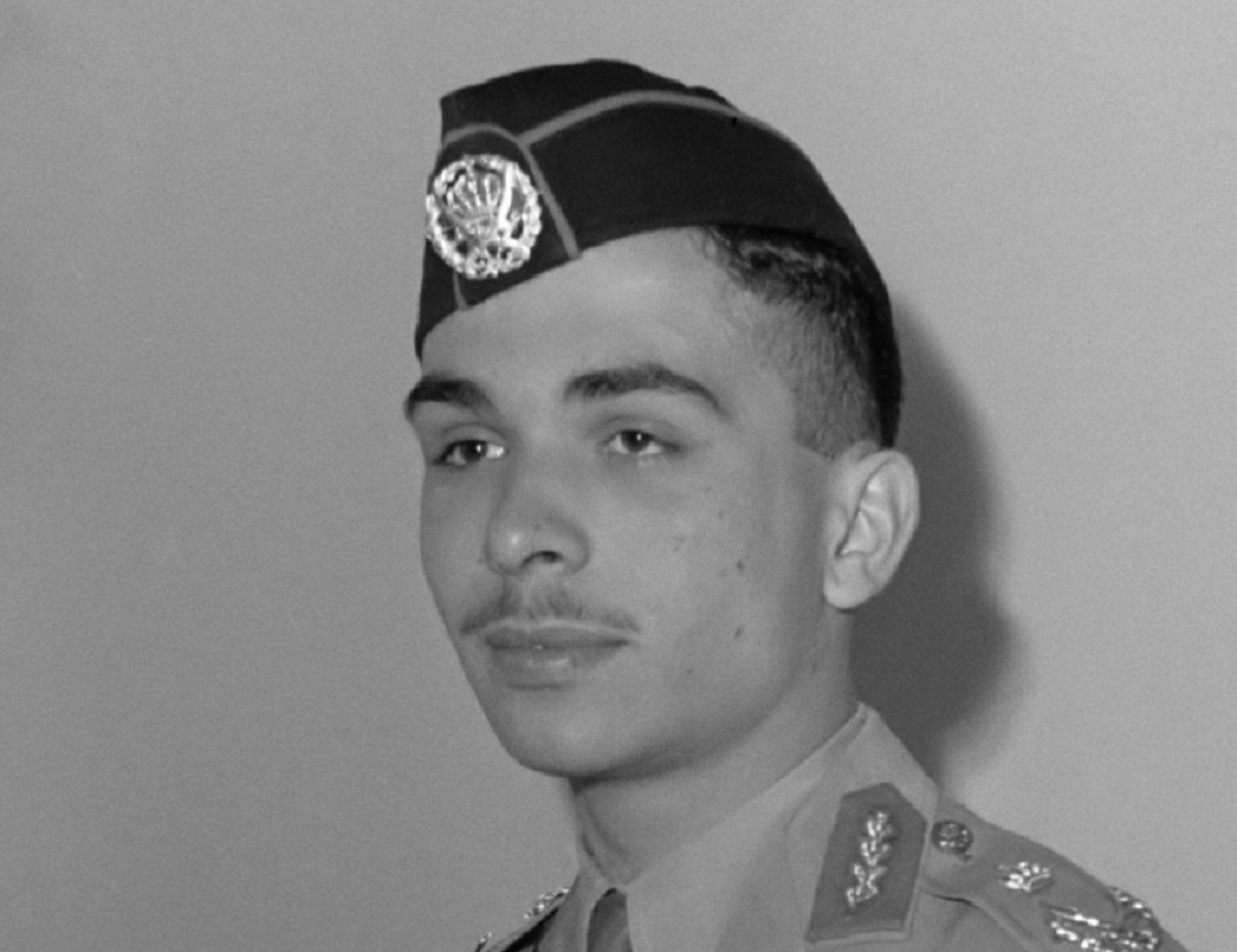 Hussein I of Jordan wearing military uniform - 1952