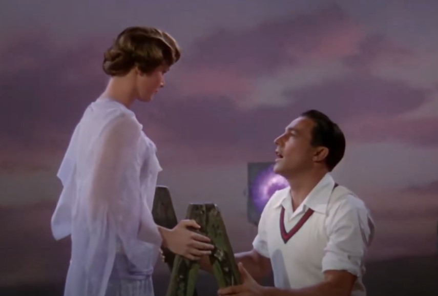 Gene Kelly and Debbie Reynolds in  Singin' in the Rain, singing and dancing