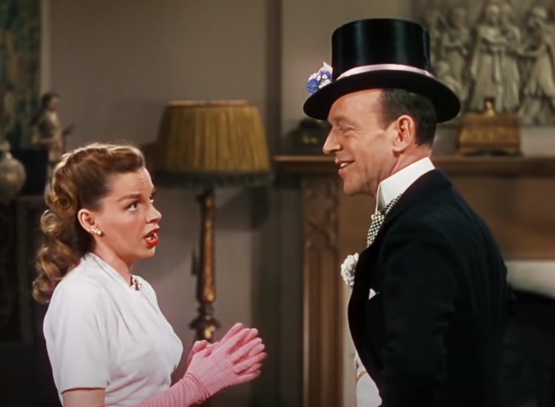 Fred Astaire and  Judy Garland in  Easter Parade looking at each other