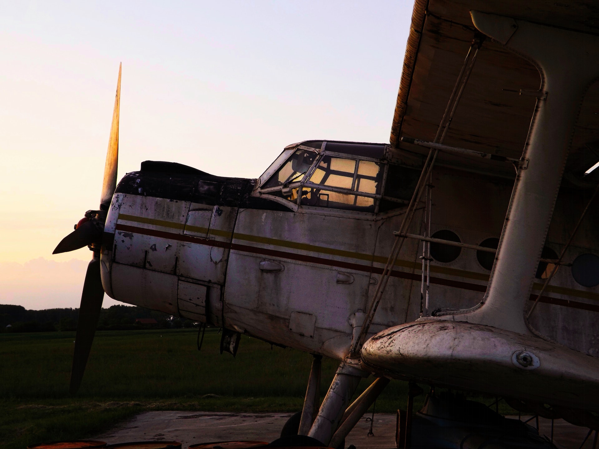 Close-Up Shot of an Abandoned old army Airplane