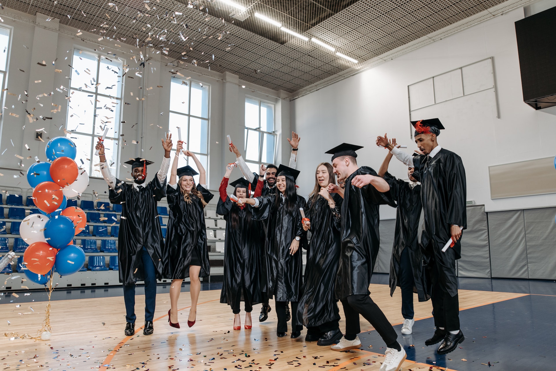 Group of People Having a Fun Time at a high school graduation party