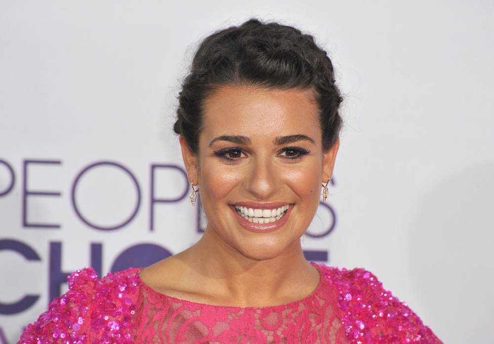Lea Michele in pink dress