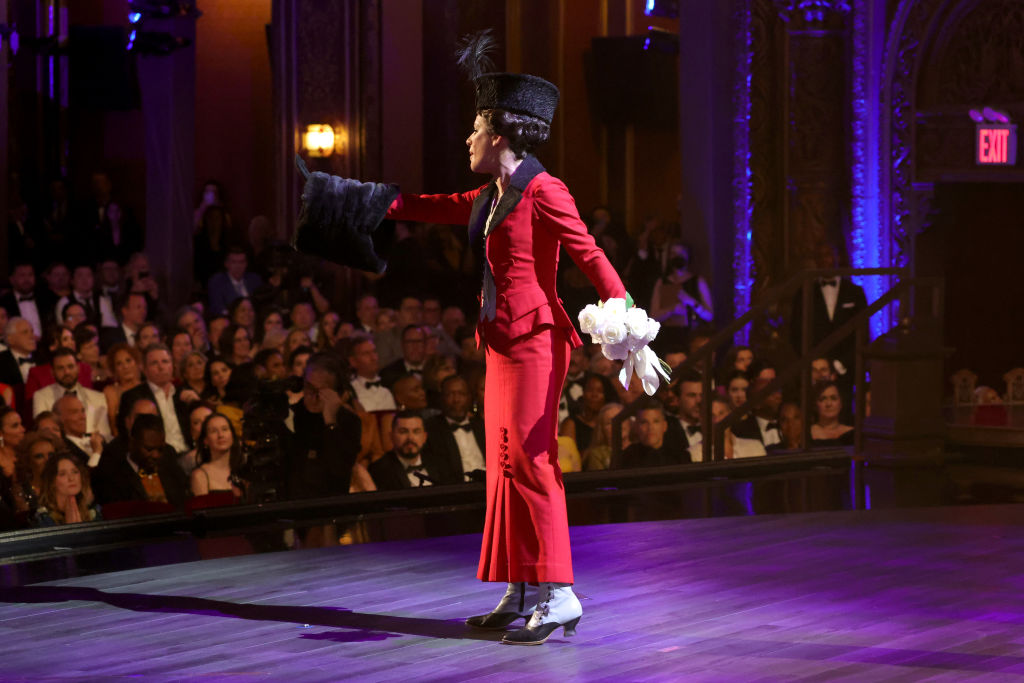 Lea Michele performs onstage in Funny Girl