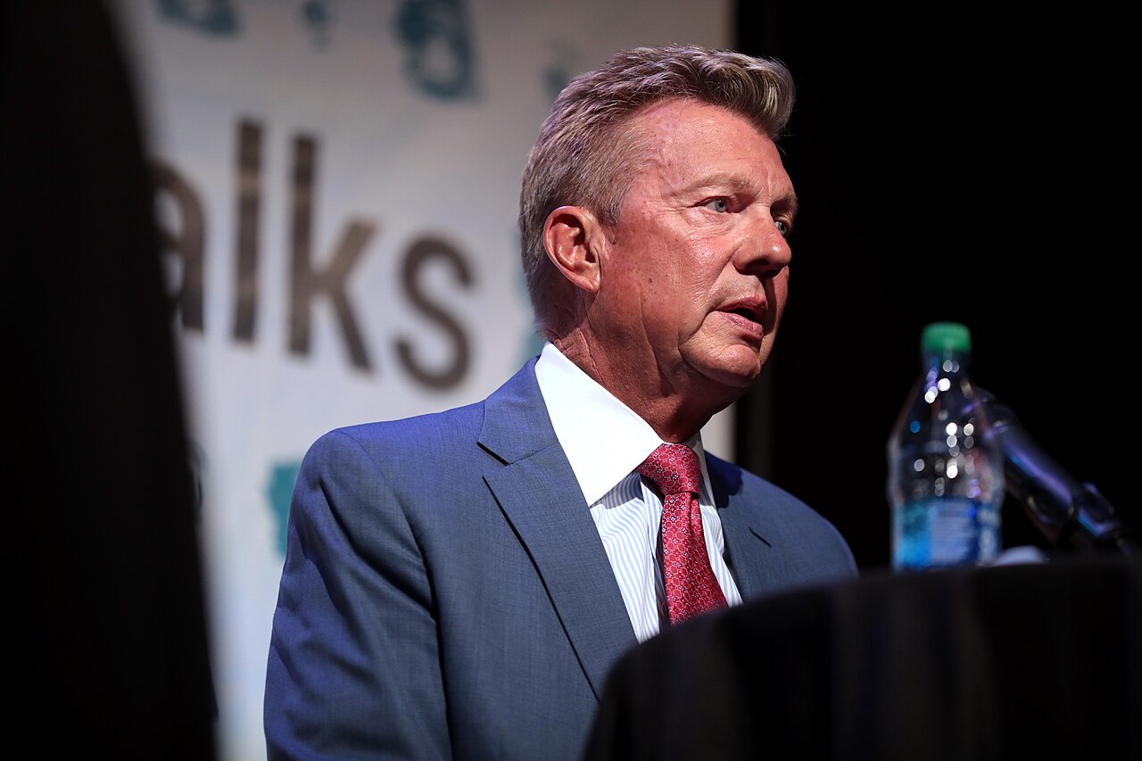 Reporter John Hook speaking in public