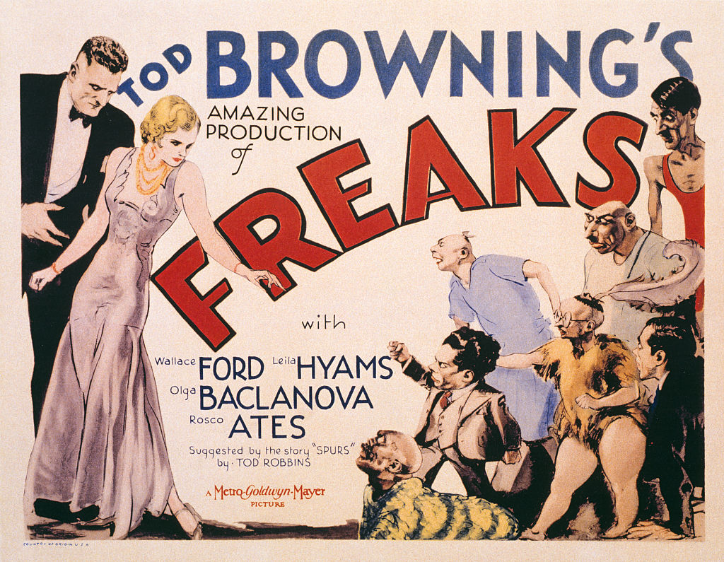 A poster for Tod Browning's 1932 drama 'Freaks' starring Leila Hyams