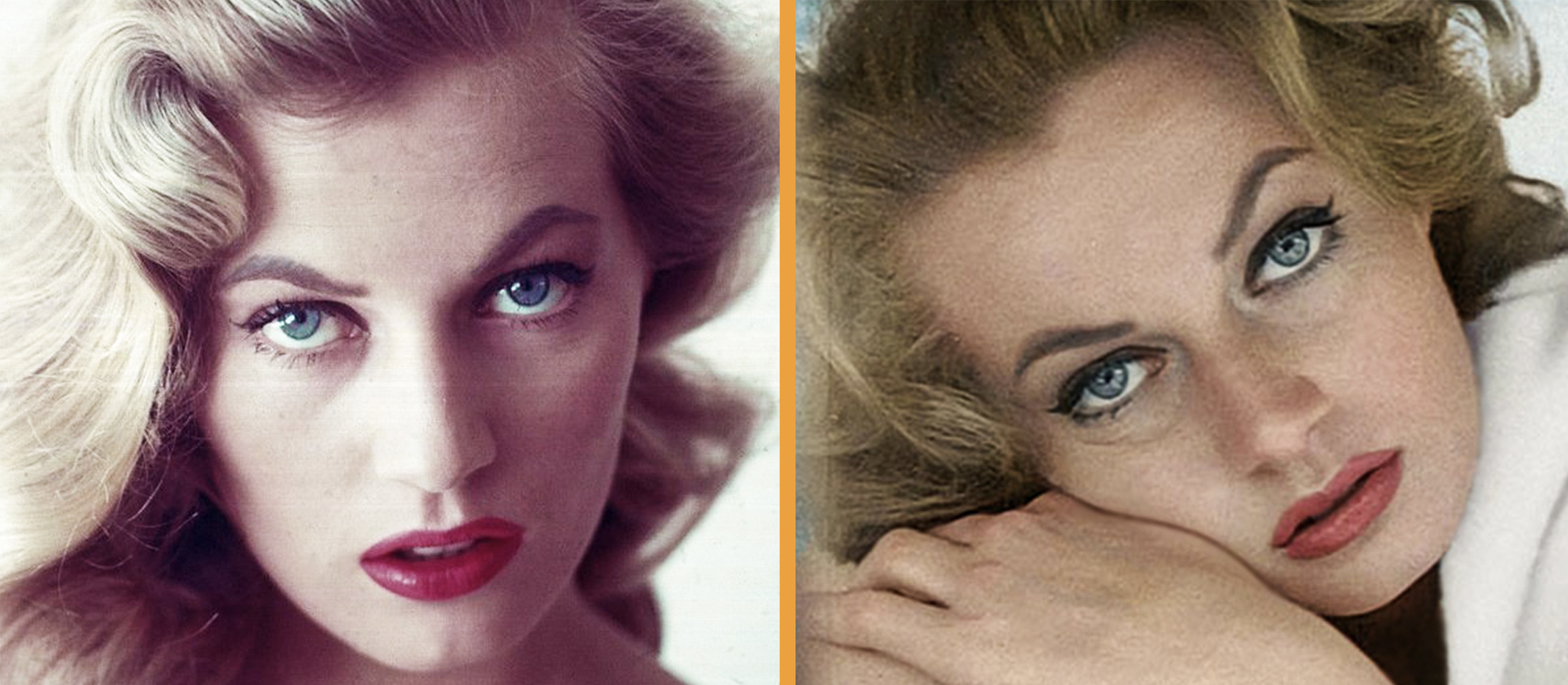 Anita Ekberg in white dress,  fur coat and  earrings