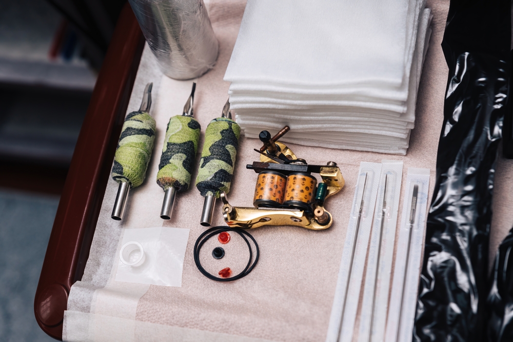 A set of tools for a tattoo artist