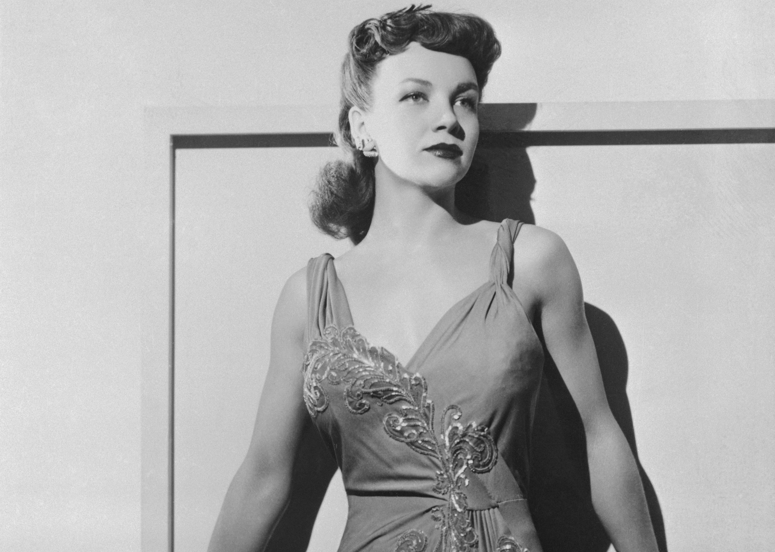 Socialite Ann Woodward in formal dress