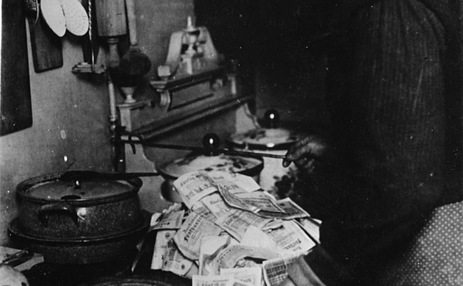 Woman with money (B&W)