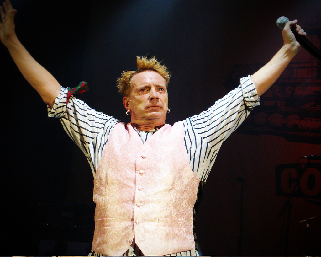 John Lydon (Johnny Rotten) of the Sex Pistols at the Hammersmith Odean in London