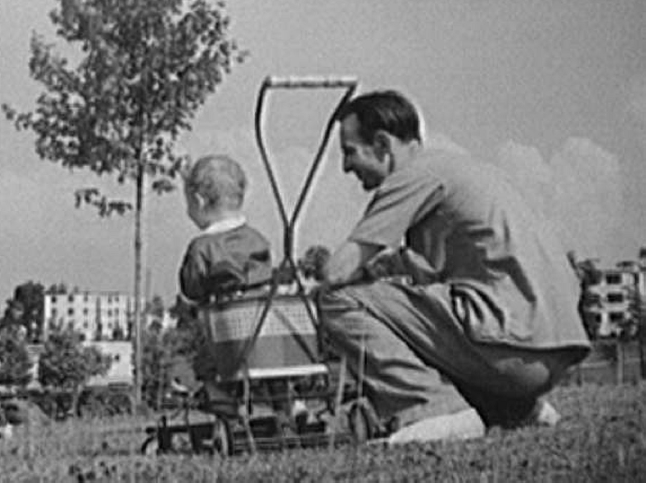 Father and his son outside - 1942