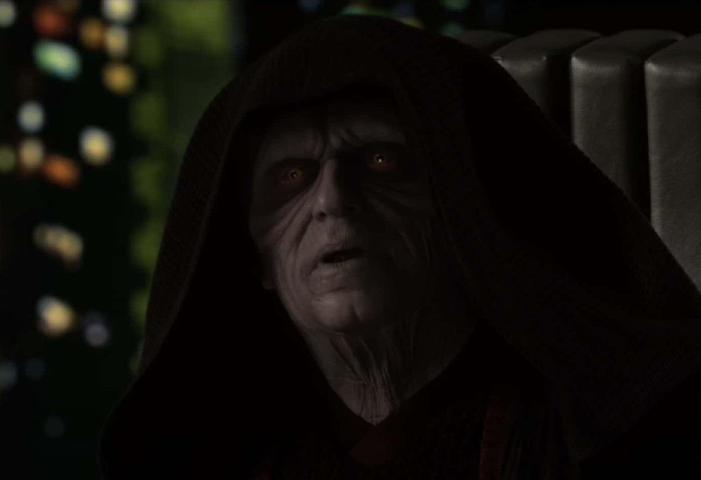 Screenshot of Dart Maul wearing a black coat - from Star Wars: Episode III – Revenge of the Sith (2005)