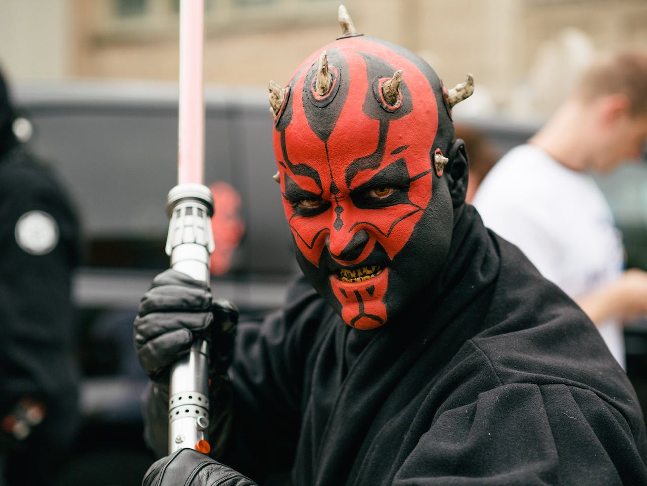 Darth Maul looking at front with angry face - 2018