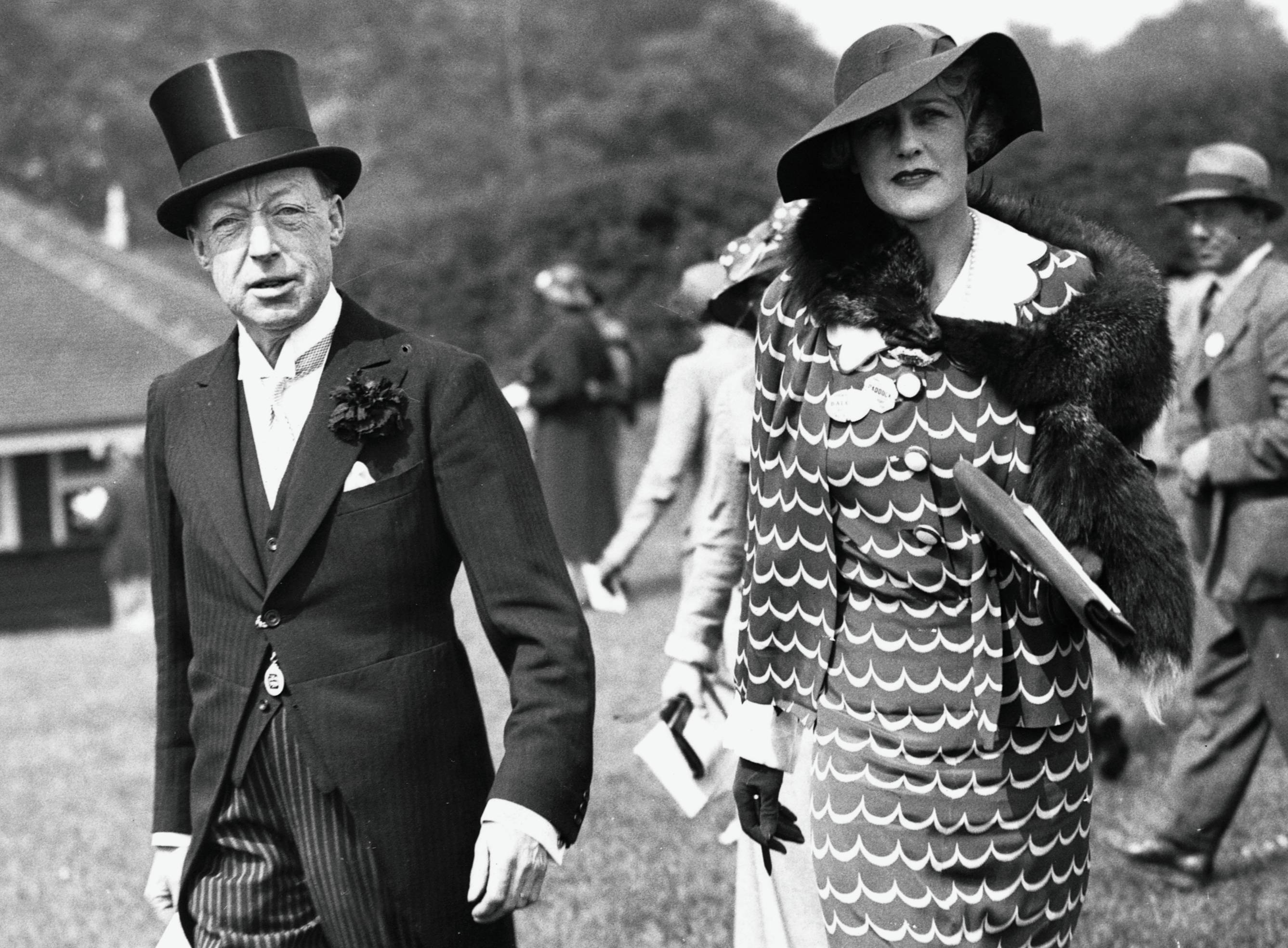 Lord and Lady Furness at the Epsom Races, England, 1936