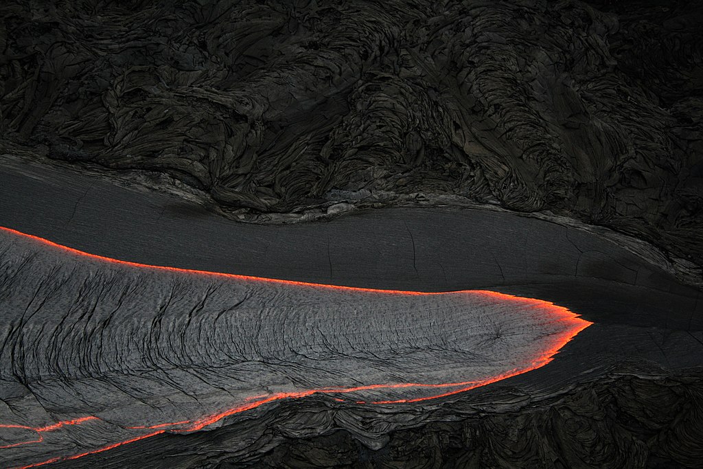Pāhoehoe Lava flow at The Big Island of Hawaii.