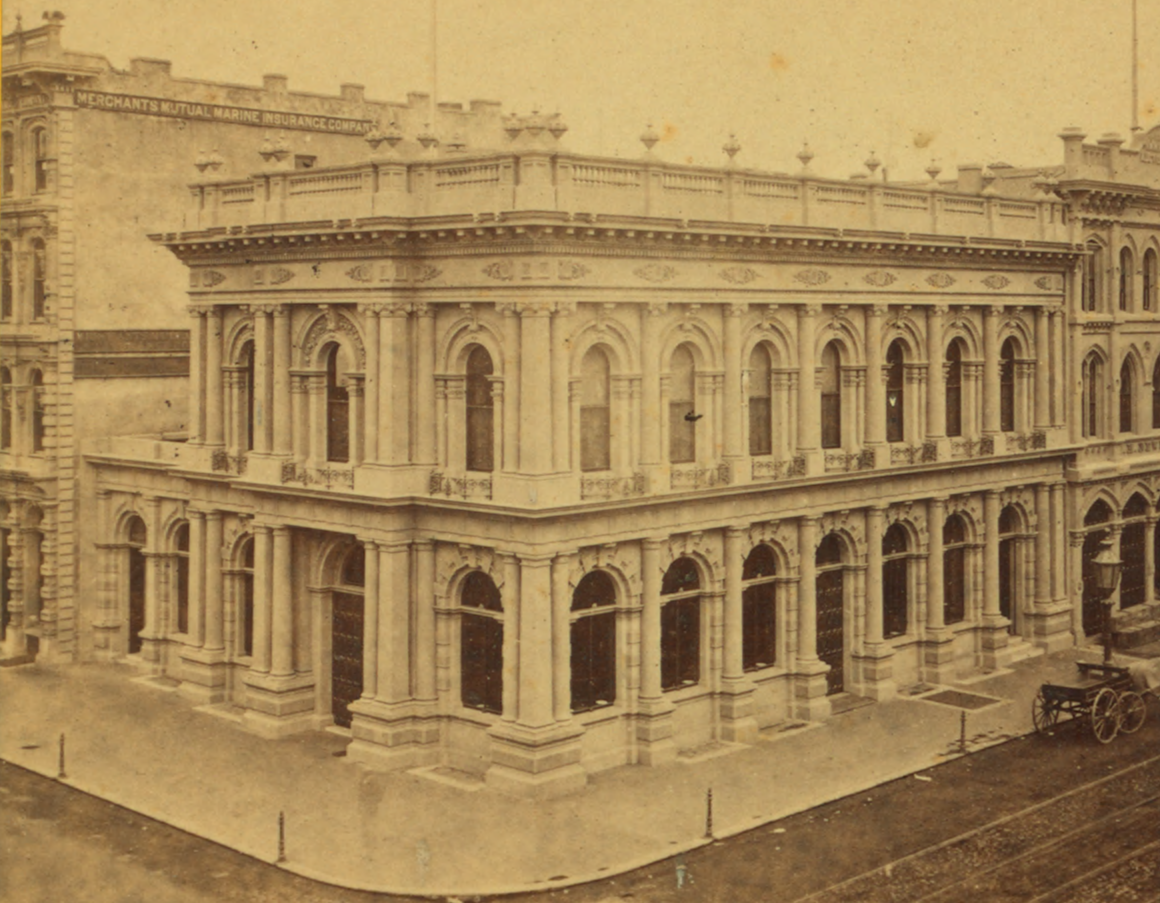 Grayscale Photo of California Bank, N.W. San Francisco