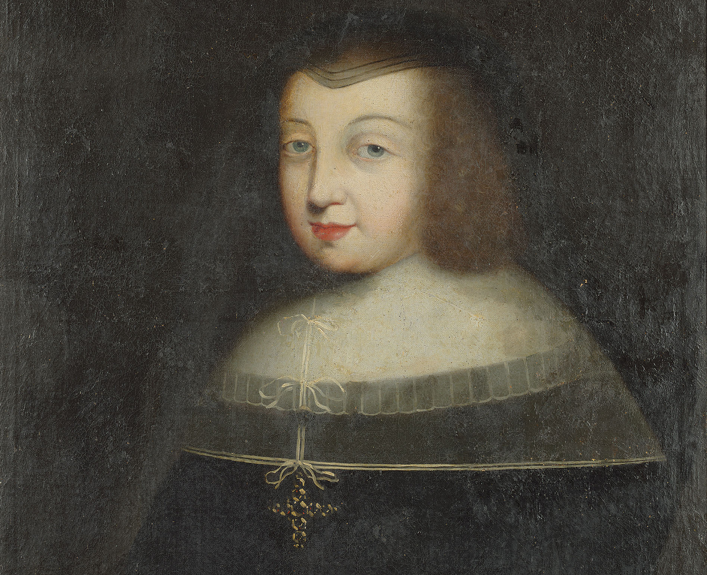 Portrait of Christine Marie of France looking at front - 17th century