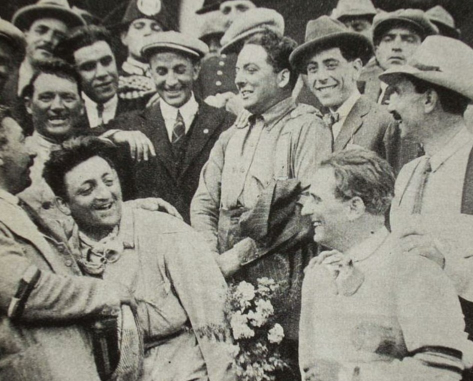 Enzo Ferrari at a race