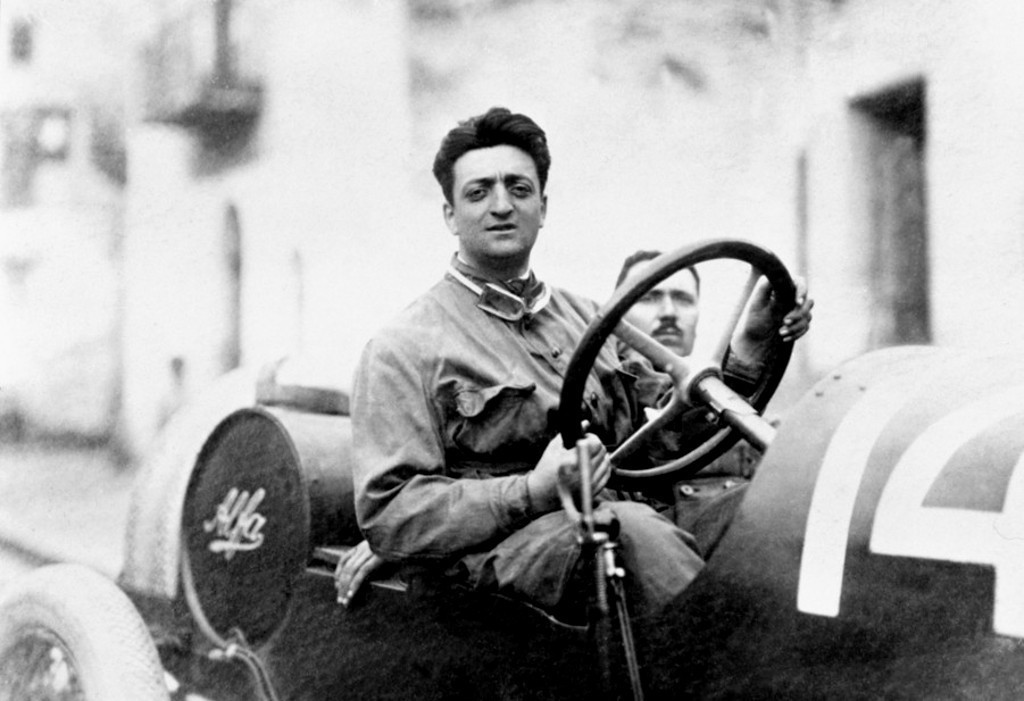Enzo Ferrari, young driving a car