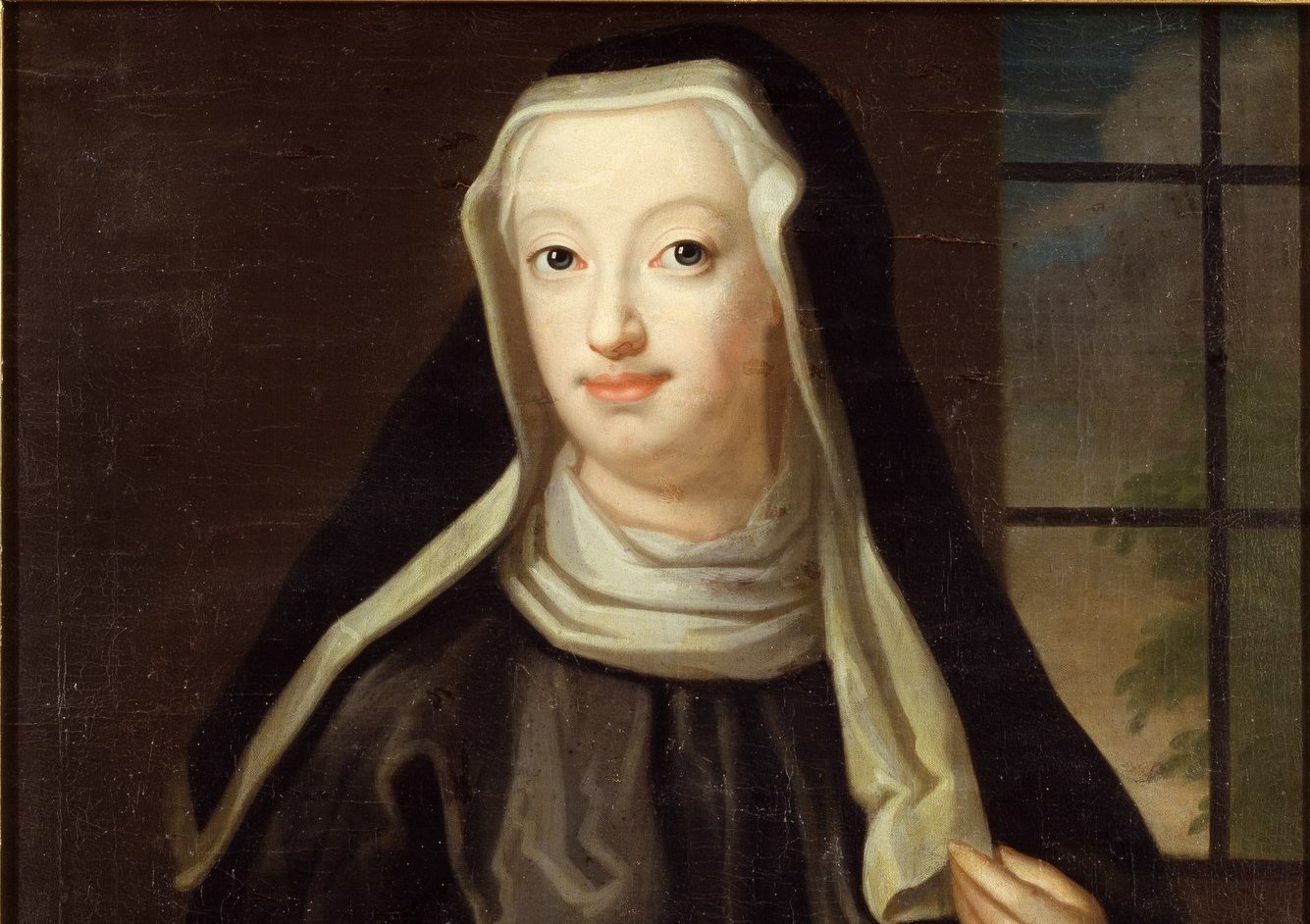 Portrait Painting of Hedvig Ulrika Taube wearing black and white outfit