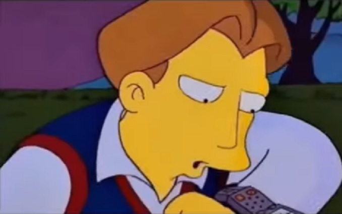 Screenshot from the animated sitcom The Simpsons (1989-)