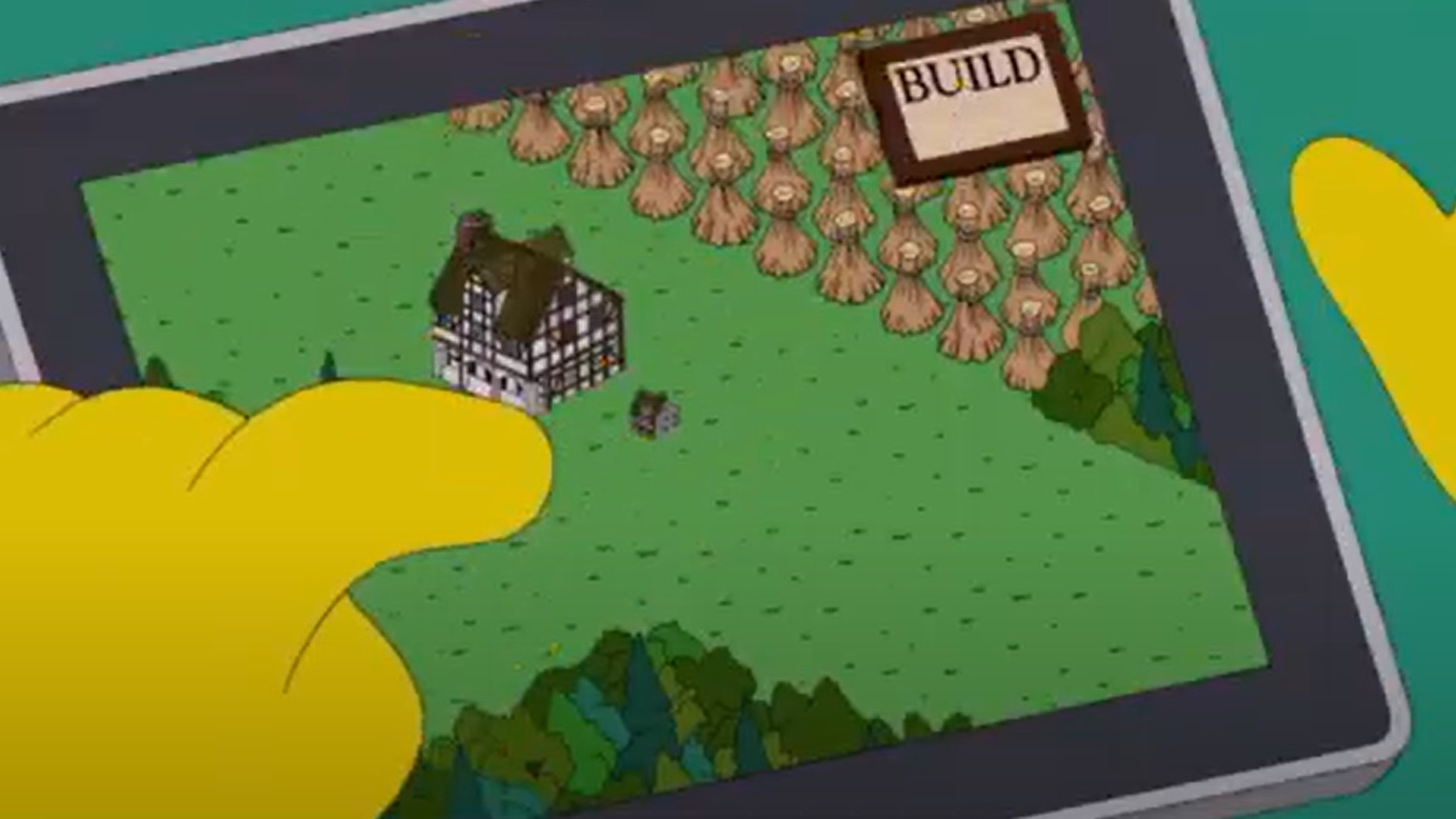 Screenshot from the animated sitcom The Simpsons (1989-)