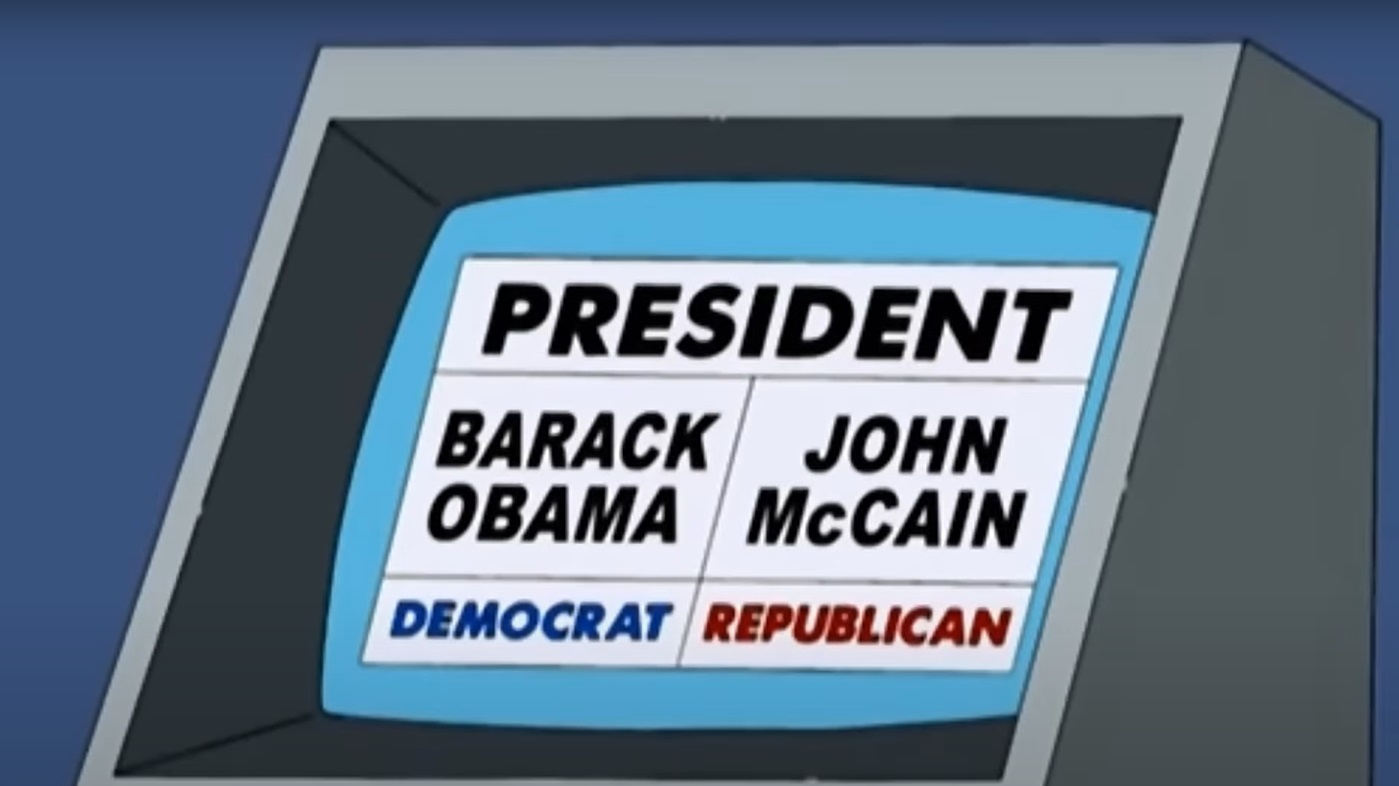 Screenshot from the animated sitcom The Simpsons (1989-)