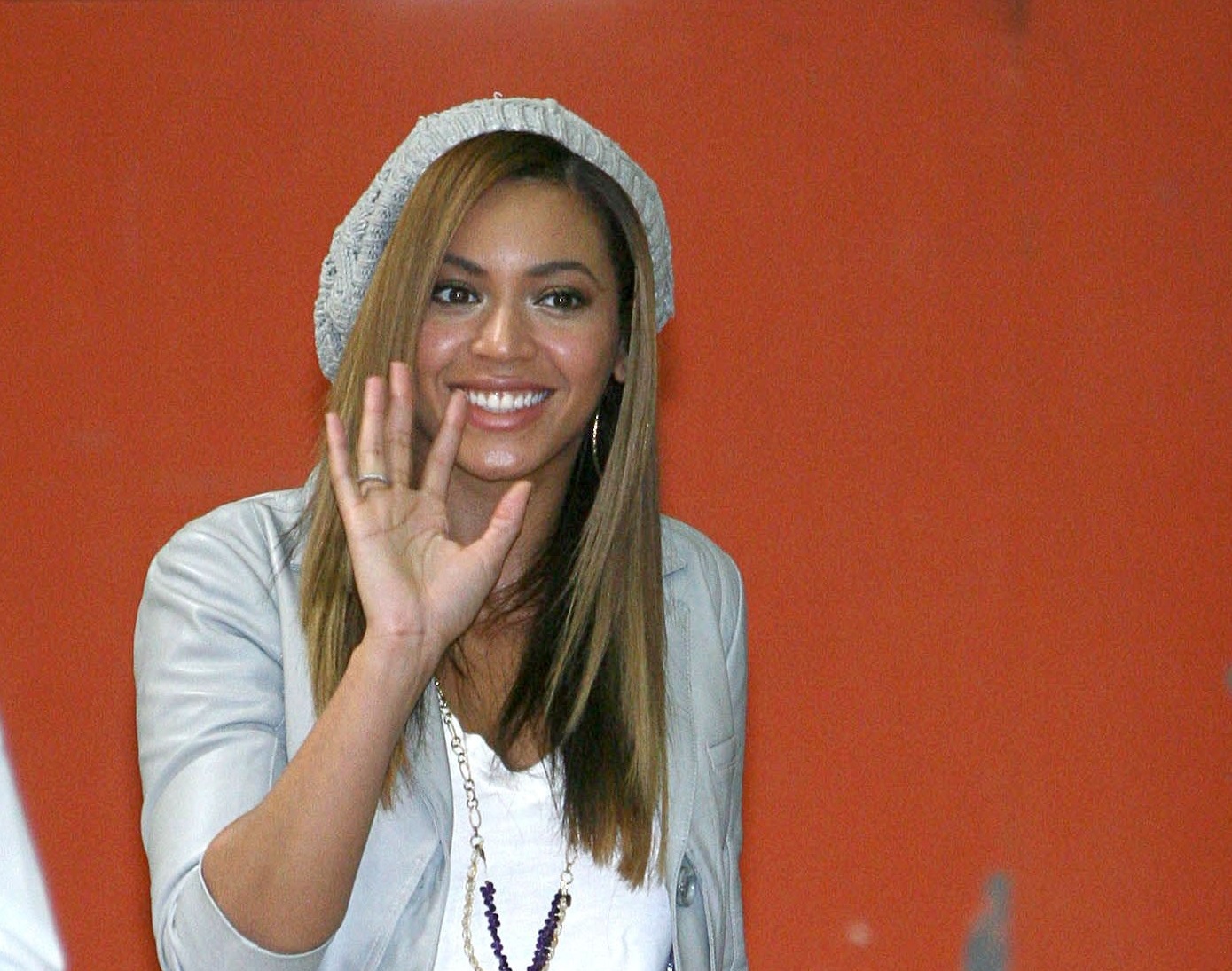 Beyonce Knowles smiling at camera - 2009