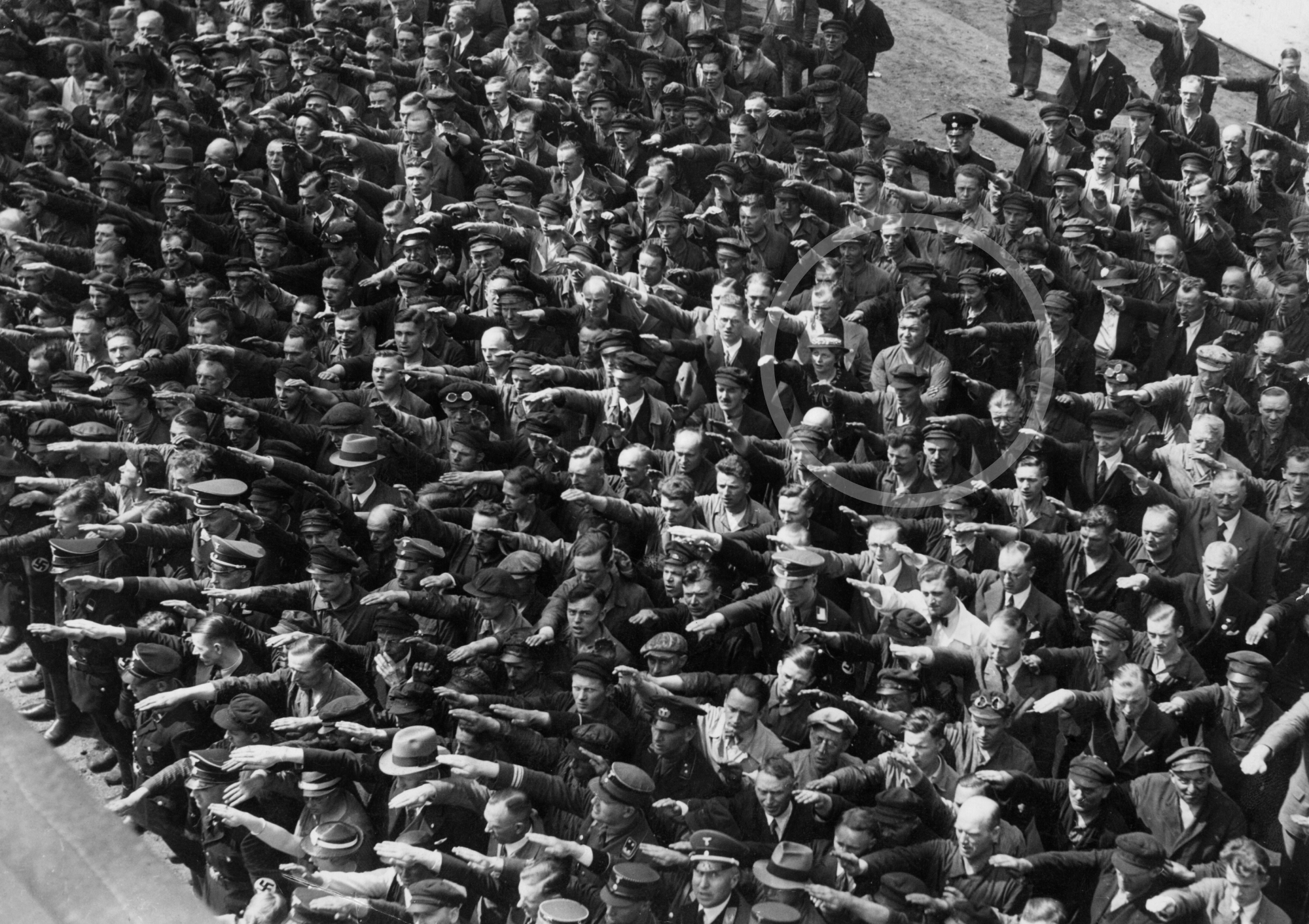 August Landmesser refusing to  give a Nazi salute