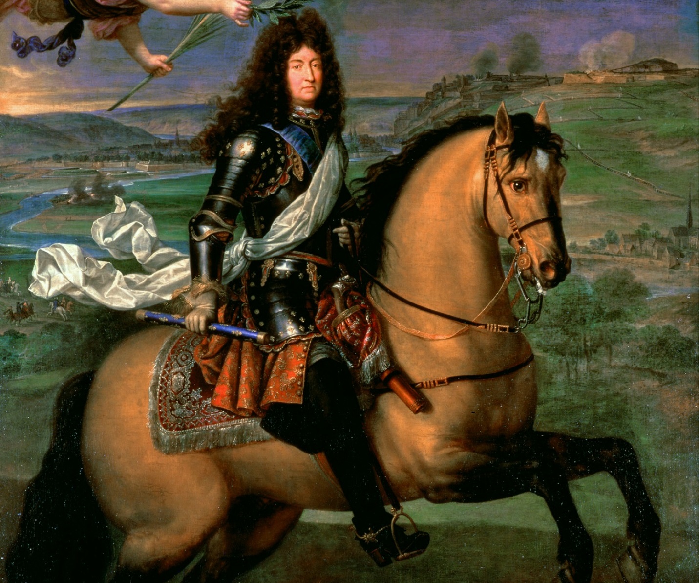 Portrait painting of Louis XIV on horseback - circa 1694