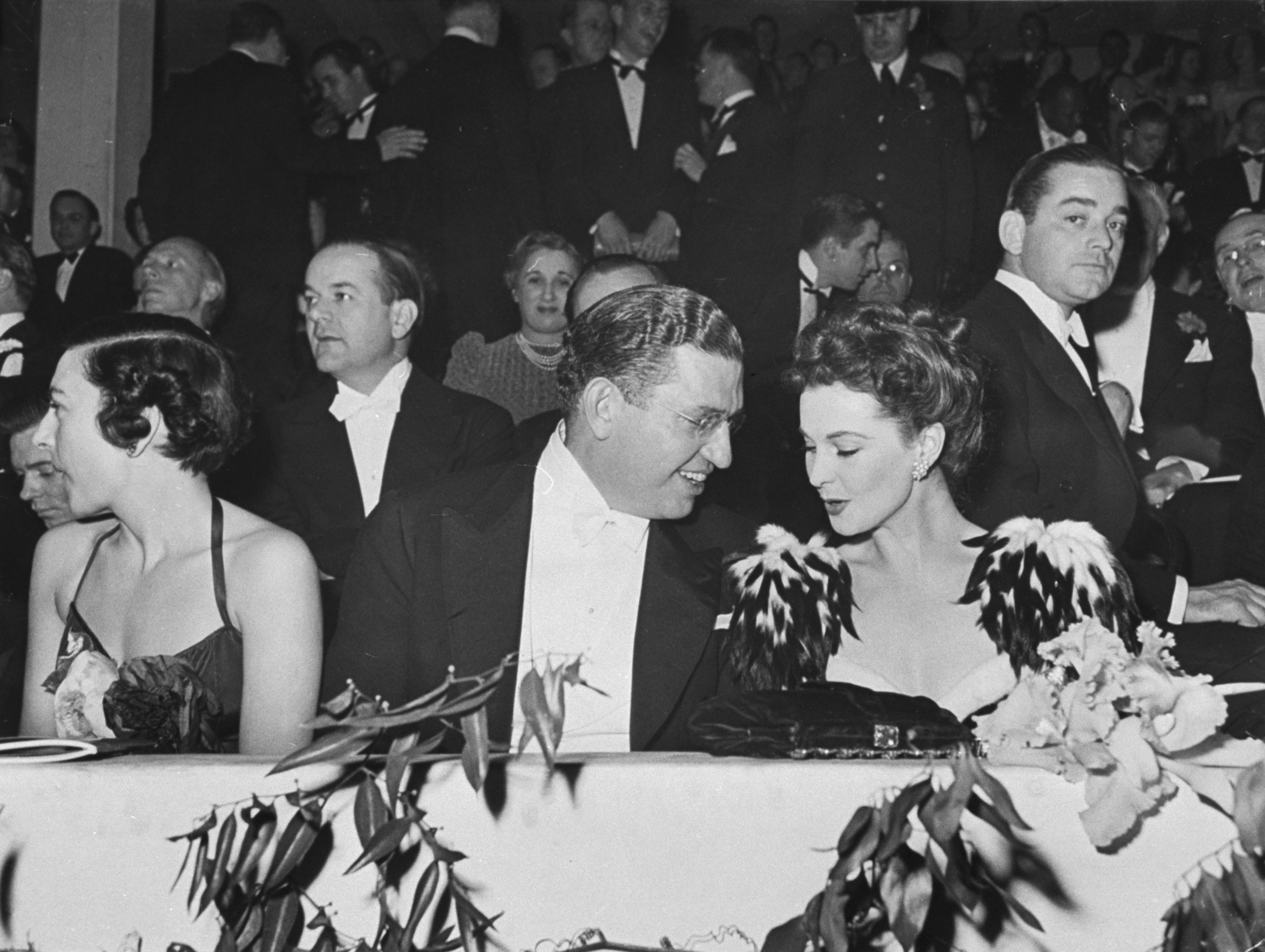 Producer David O. Selznick wife Irene at Left  at premiere