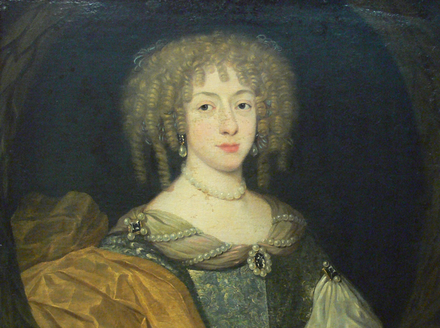 Portrait of Elisabeth Charlotte of the Palatinate looking at front - between circa 1670 and circa 1671