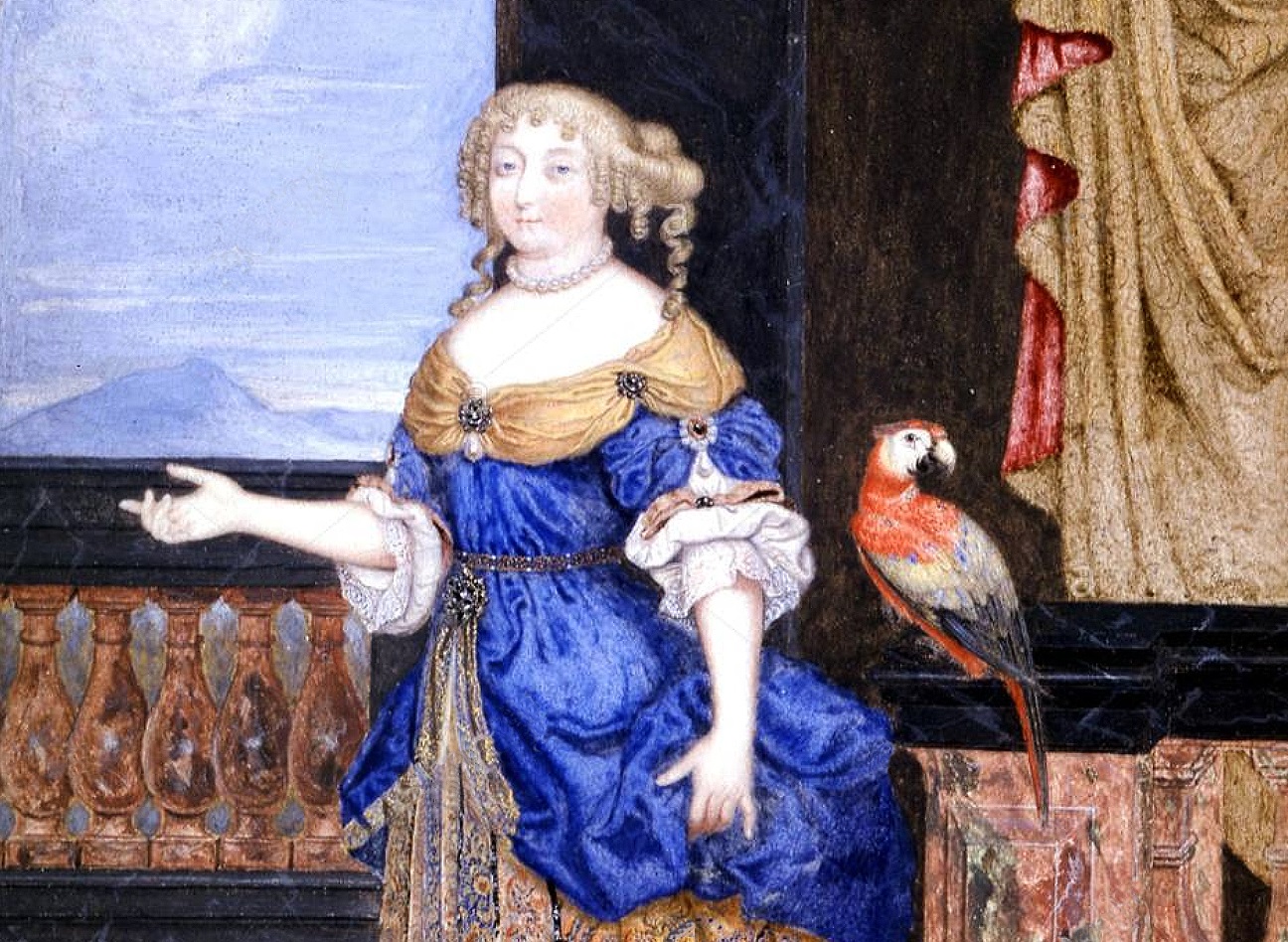 Portrait painting of Madame de Montespan holding her arm up - 17th century