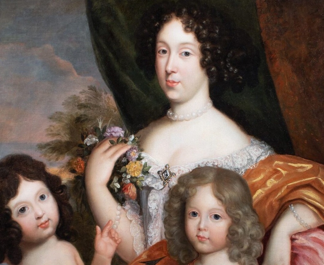 Portrait painting of Madame de Montespan with her kids - 17th century