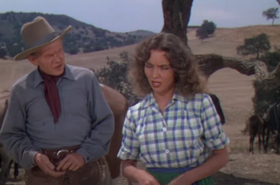 Jennifer Jones in Duel in the Sun in plaid shirt