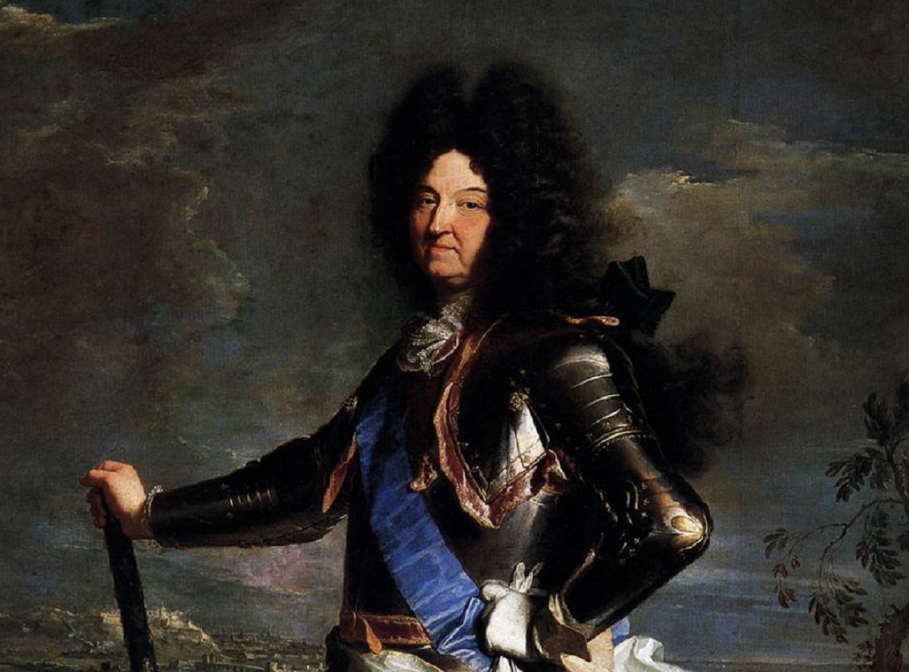 Portrait of Louis XIV of France standing outside - 1701