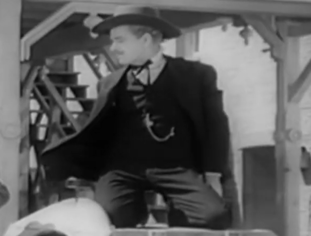Screenshot of Black Bart (Arthur Space) looking at side - from Stories of the Century (1954-55)