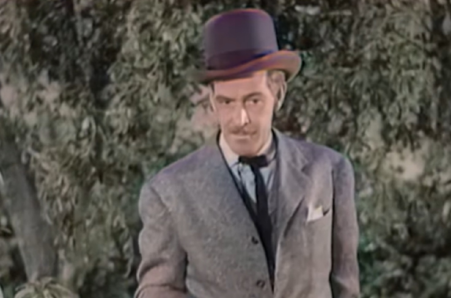 Screenshot of Black Bart (Arthur Space) standing outside - from Stories of the Century (1954-55)