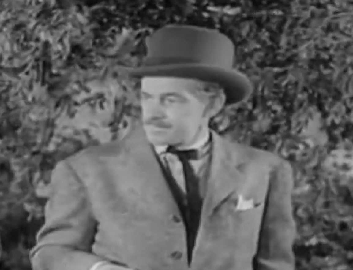 Screenshot of Black Bart (Arthur Space) looking at side - from Stories of the Century (1954-55)