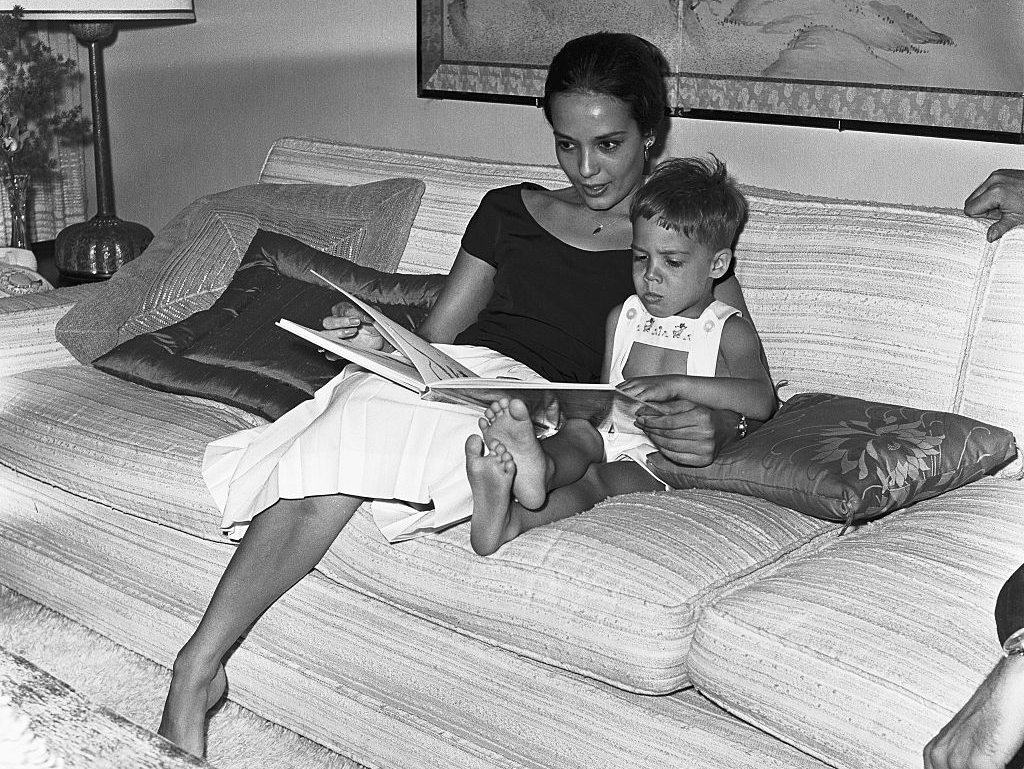 Anna Kashfi Reading to Christian Brando