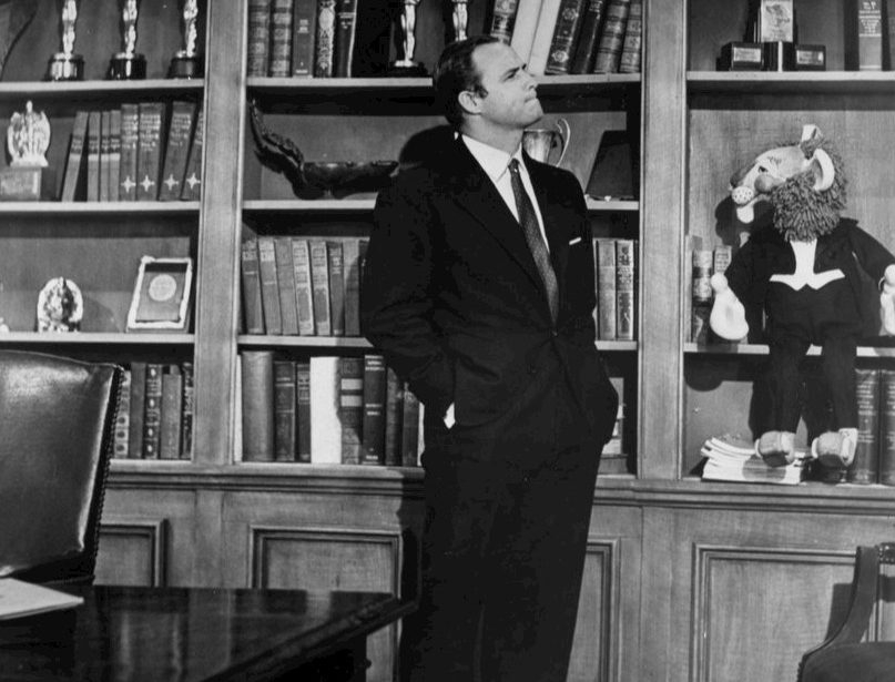 Photo of Marlon Brando from the television program MGM Parade in suit