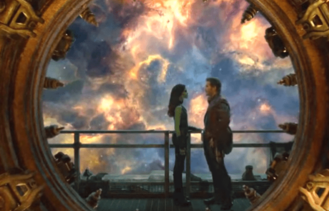 Screenshot of Peter and Gamora - from Guardians of the Galaxy (2014)