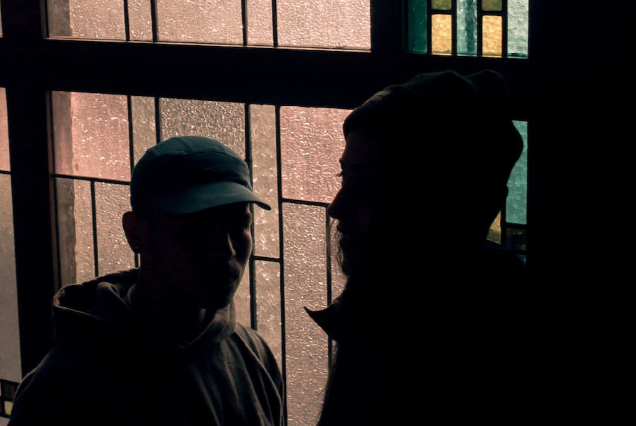 Man talking in the dark