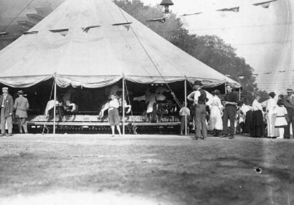 Carousel at Oxford Street Fair 1912