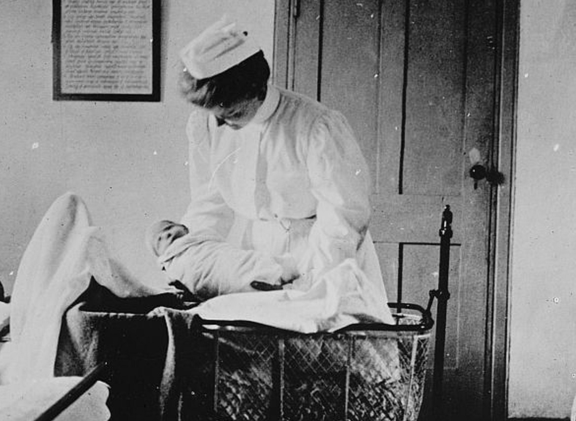 New Baby And Midwife - 1900