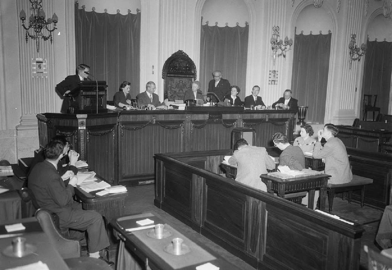 Studenten Parlement in Tweede Kamer - 1954