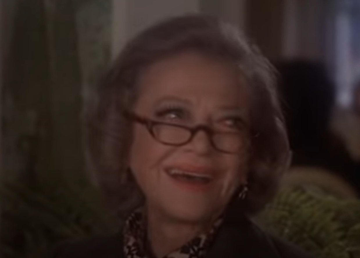 Screenshot of Sylvia Sidney smiling  - from Summer Wishes, Winter Dreams (1973)